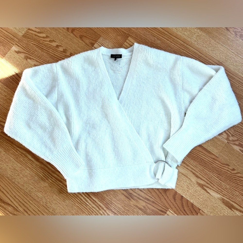 🏷️ 1. State Crossover Cropped Sweater In New Ivory Size XL NWT